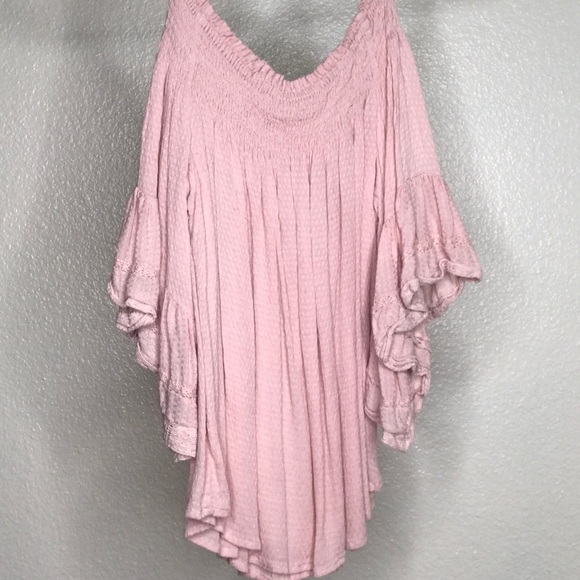 Pink off the shoulder sleeves blouse - Picture 3 of 4